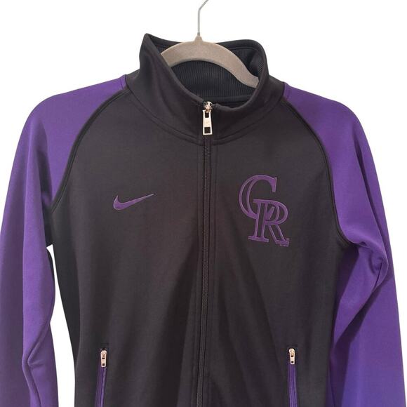Nike Women's Colorado Rockies CR Full Zip Track Jacket Black Purple Size S - Picture 3 of 8